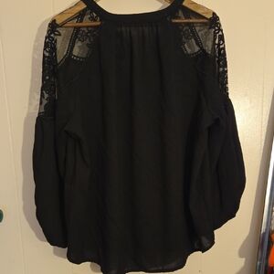 Chic Black Lace Women's Blouse